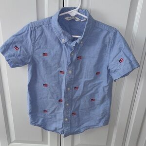 Blue Kids Shirt with Flag Embroidery